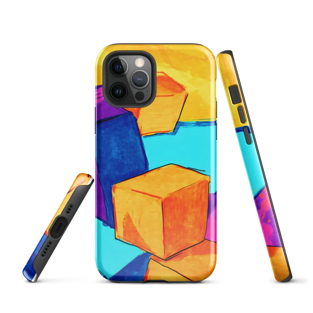 Playful Cubes in Vibrant Harmony | Phone Case |  12 Pro | Tough Case | Glossy