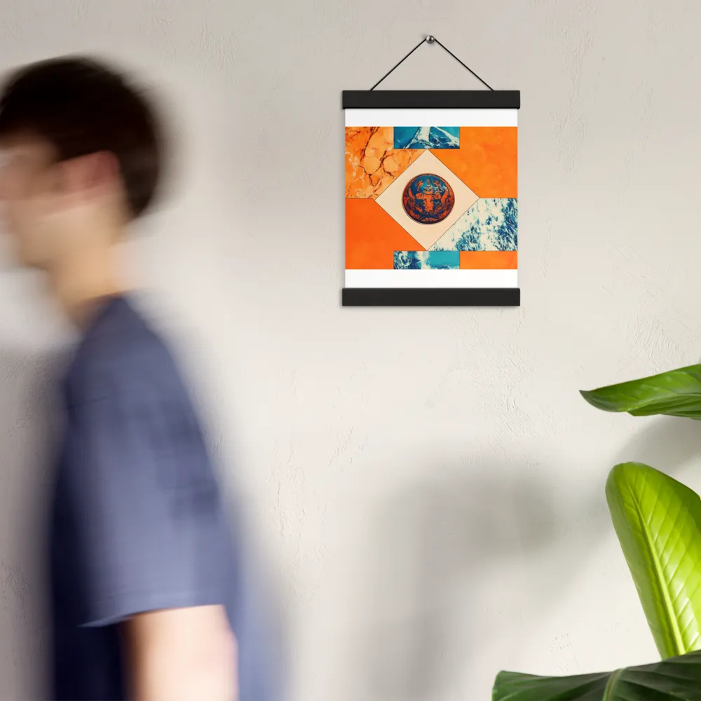 Harmonious Encounters: Abstract Geometry | Poster With Black Wood Hanger | 8″×10″
