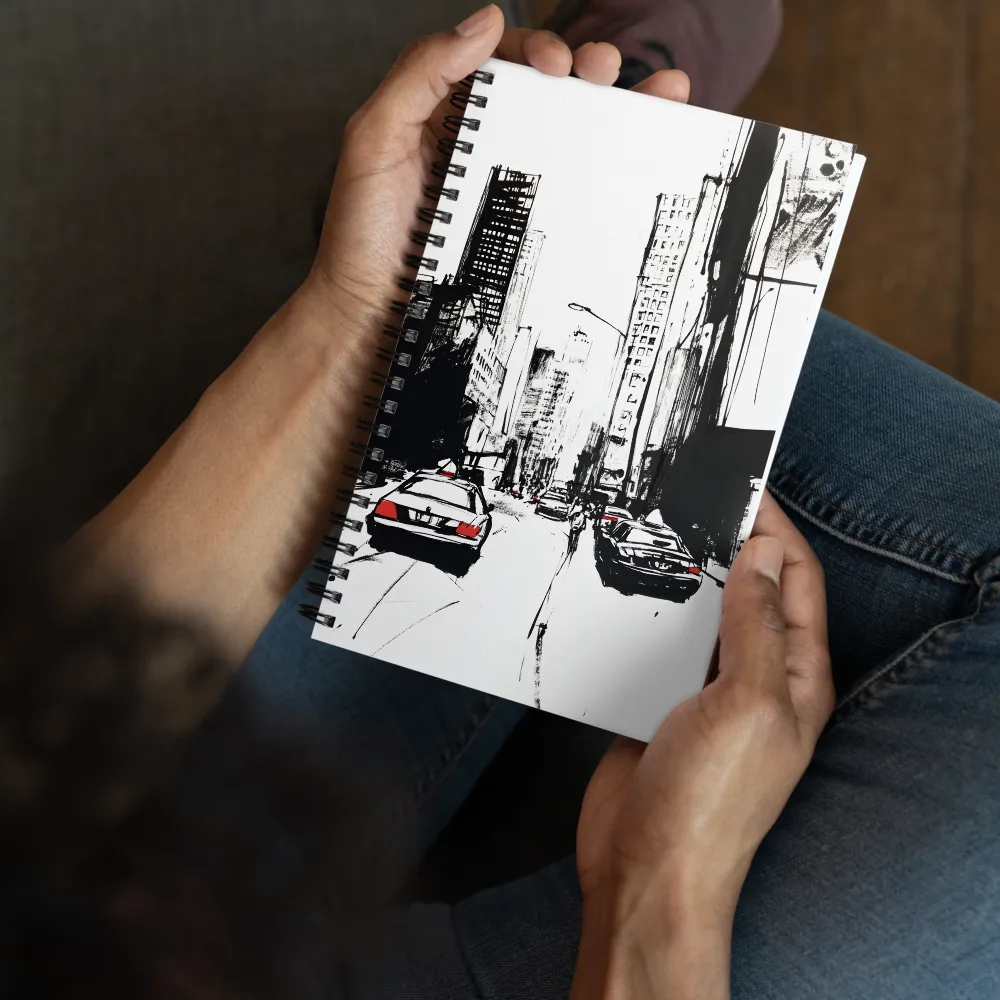 Urban Pulse: A Monochromatic Journey | Spiral Notebook