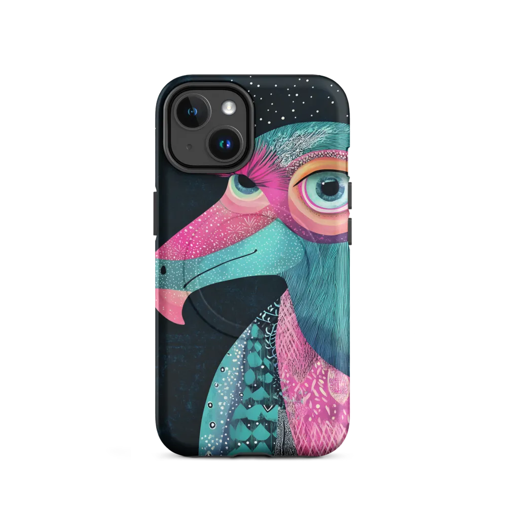 Whimsical Vulture: A Dance of Colors | Phone Case |  14 | MagSafe® Tough Case | Matte