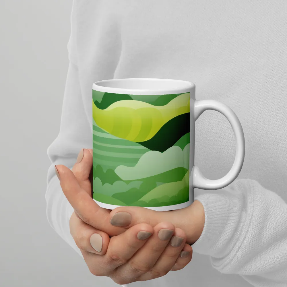 Tranquility in Green Waves | Mugs | Multiple Sizes & Colors