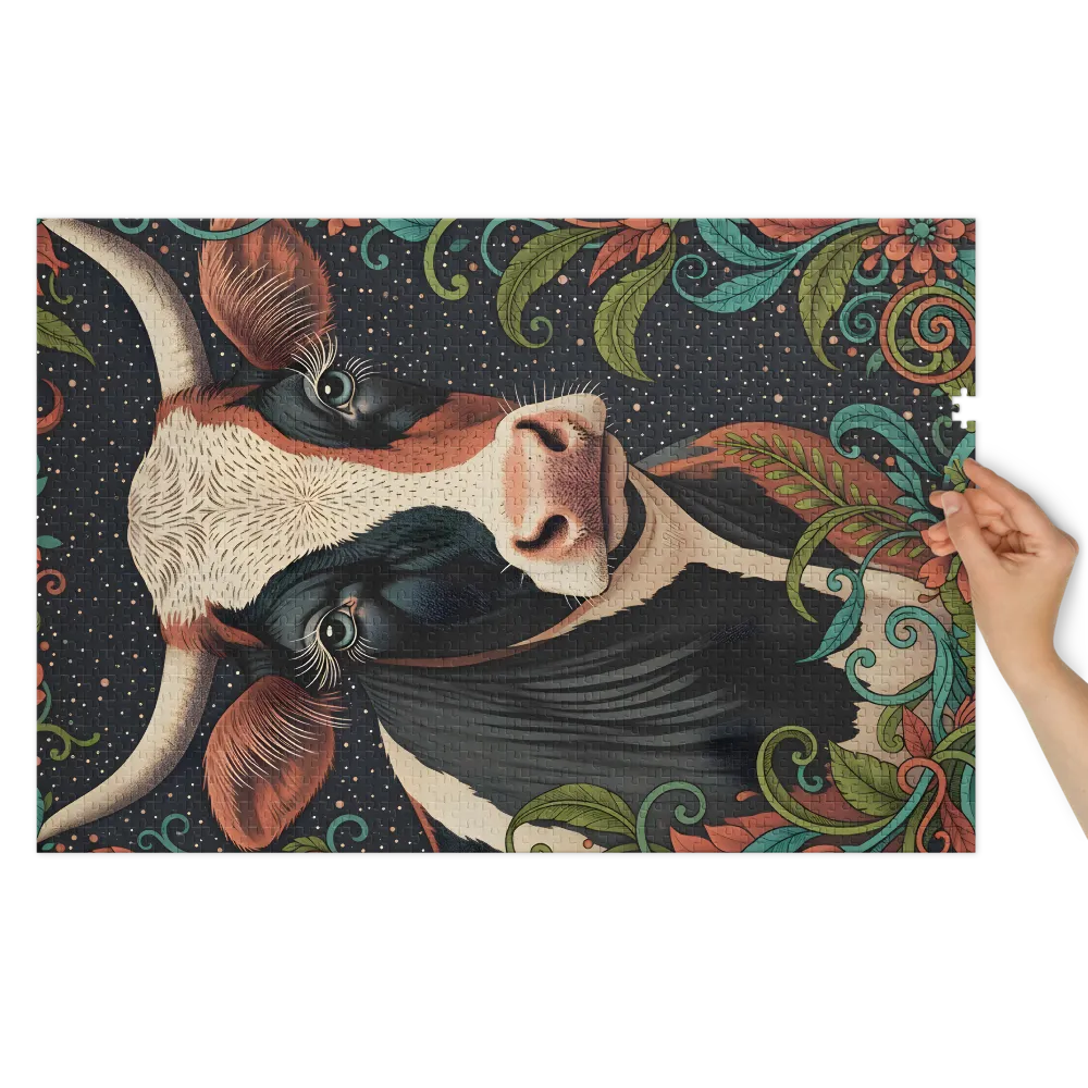 Cosmic Bloom Bovine 
 Jigsaw Puzzle in Tin Box
