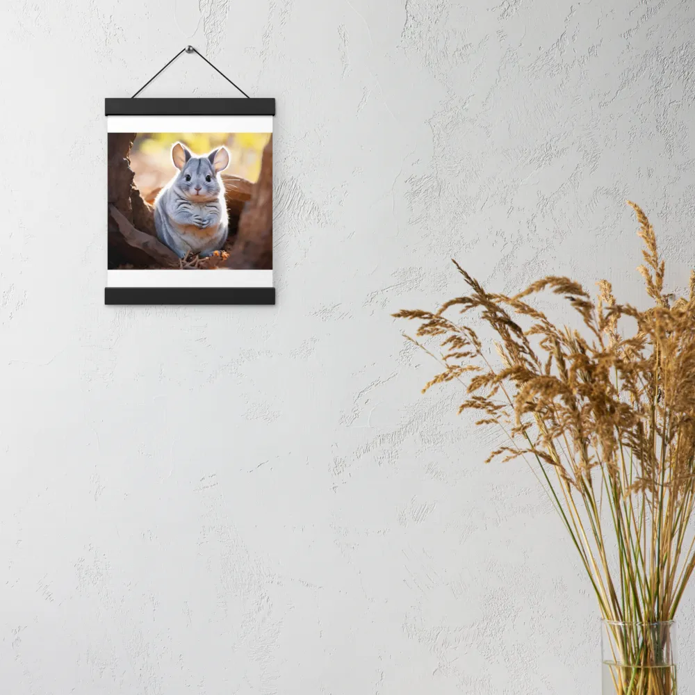 Gentle Whispers of Nature: The Chinchilla | Poster With Black Wood Hanger | 8″×10″