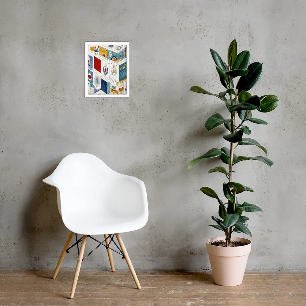 Symphony of Geometric Harmony | Poster with White Frame | 11″×14″