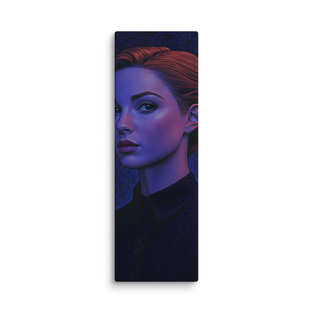 Ethereal Portrait in Blue and Red | Canvas | 20″×60″