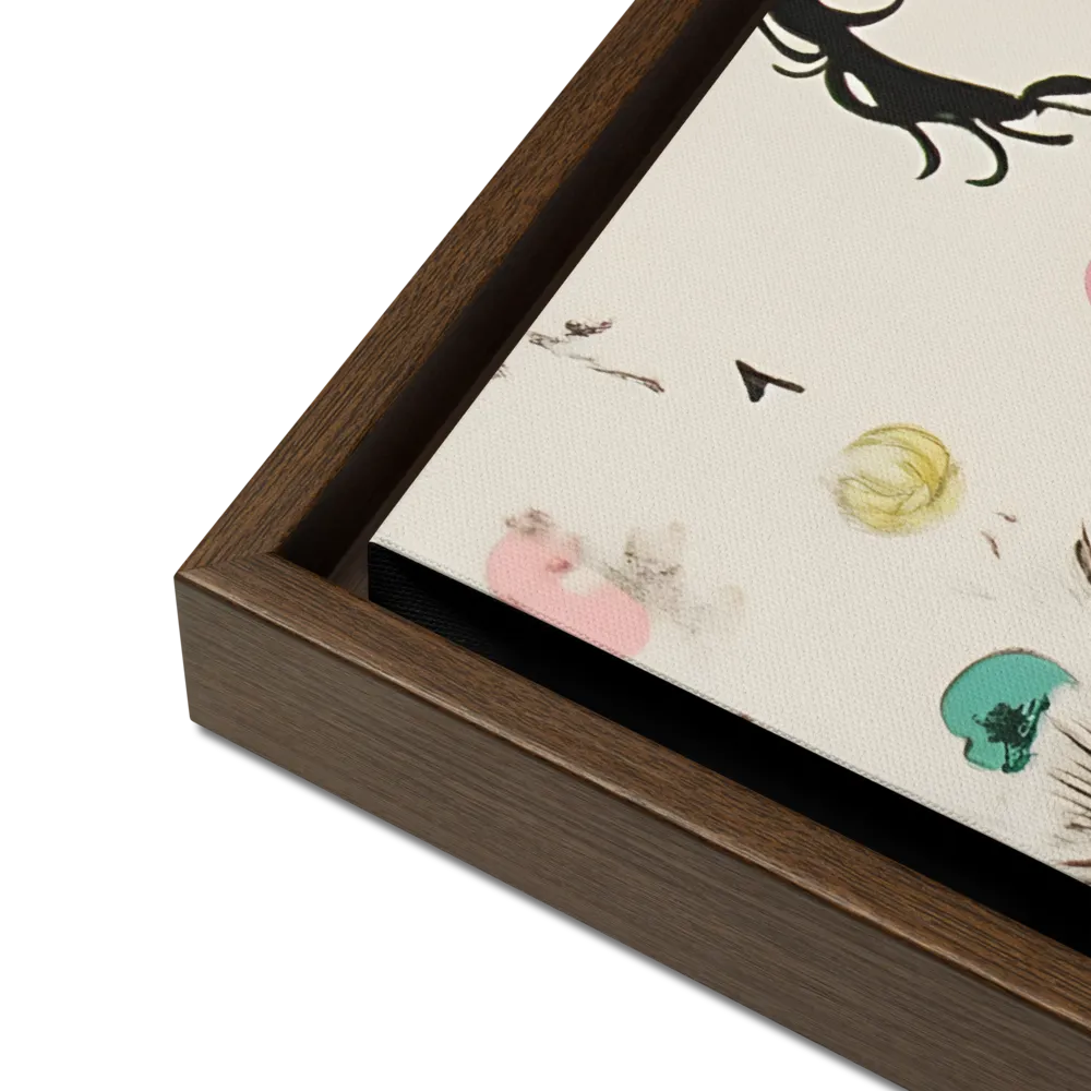 Whimsical Garden Reverie | Canvas with Brown Frame | 18″×24″