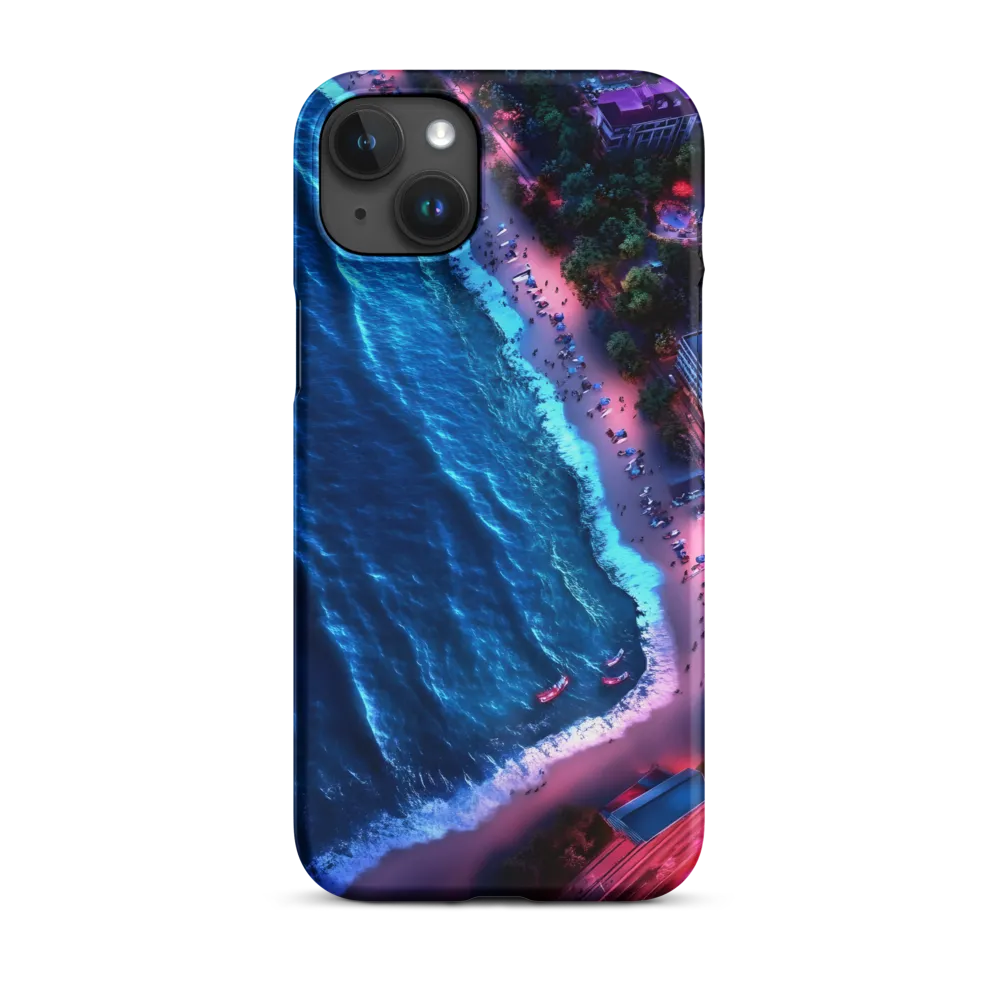 Twilight Reflections: A Serene Beach Aerial | Phone Case |  15 Plus | Snap Case | Matte