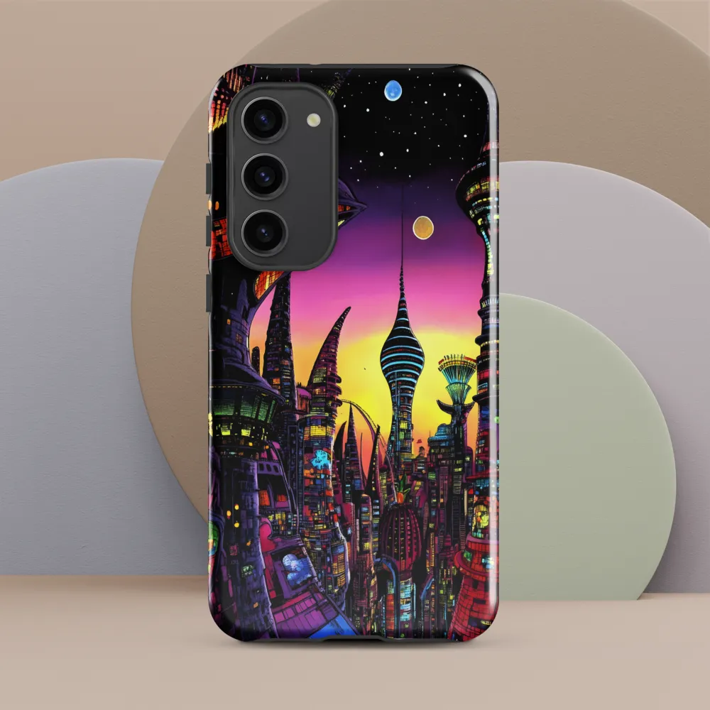 Neon Spires at Dusk