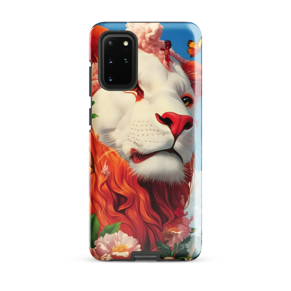 Majestic Lion Amidst Floral Splendor