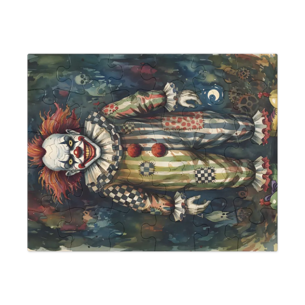 Haunted Circus Clown 
 Jigsaw Puzzle in Tin Box