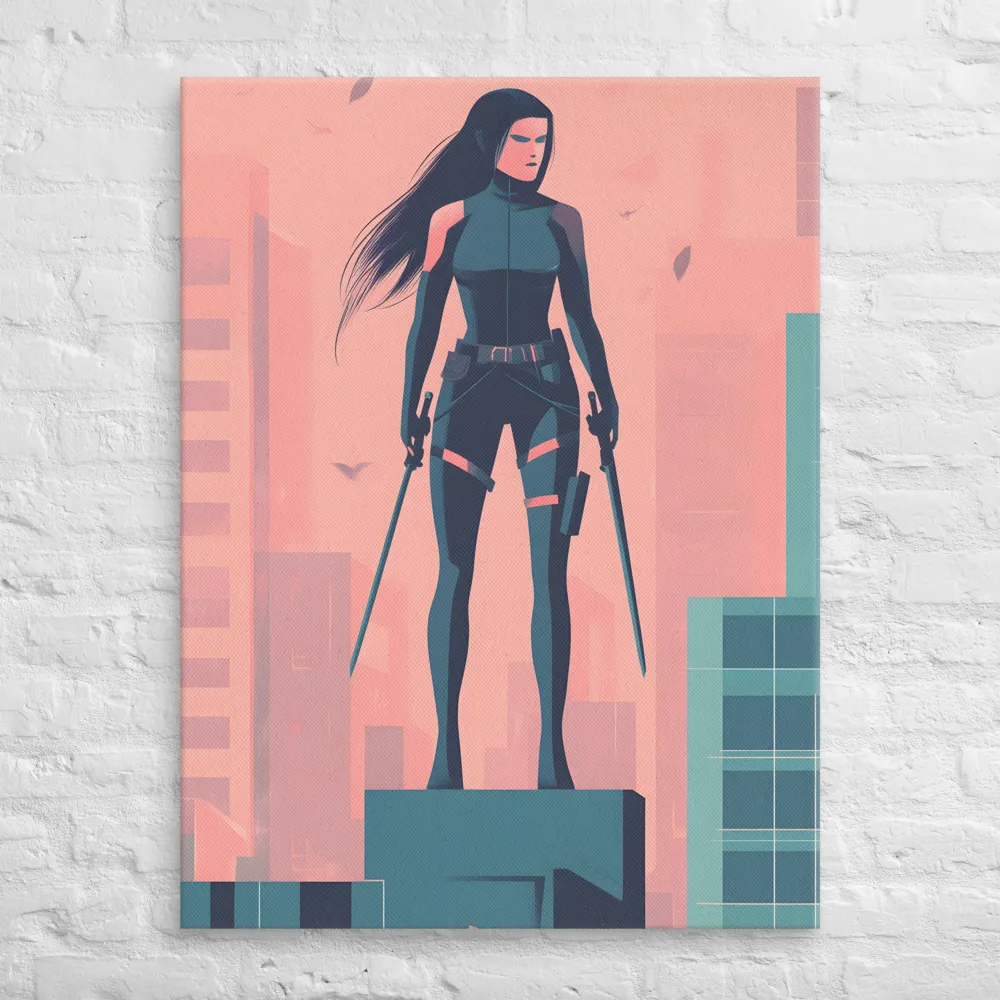 Urban Sentinel: A Warrior's Stand | Canvas | 30″×40″