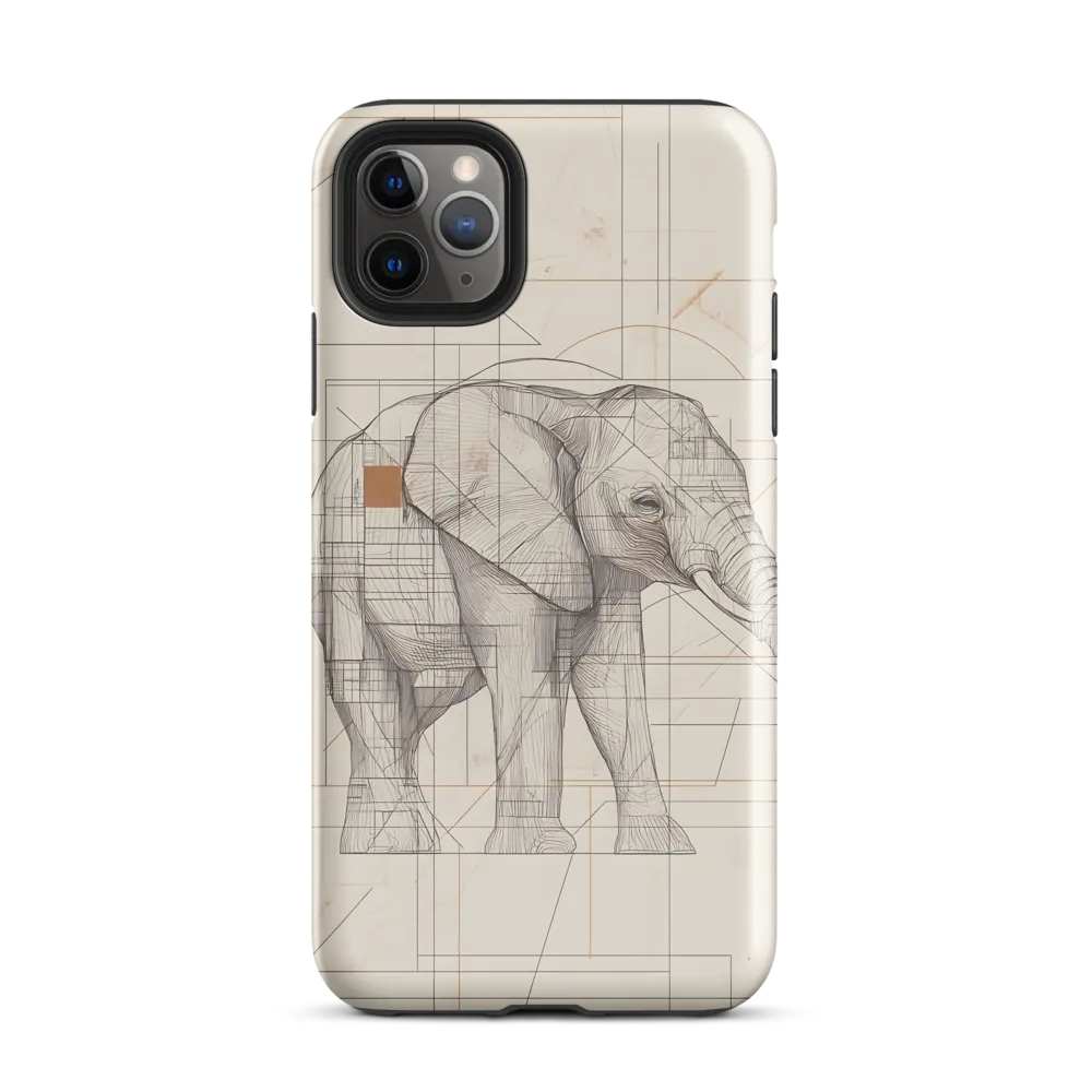 Geometric Elegance: The Steel Elephant | Phone Case |  11 Pro Max | Tough Case | Glossy