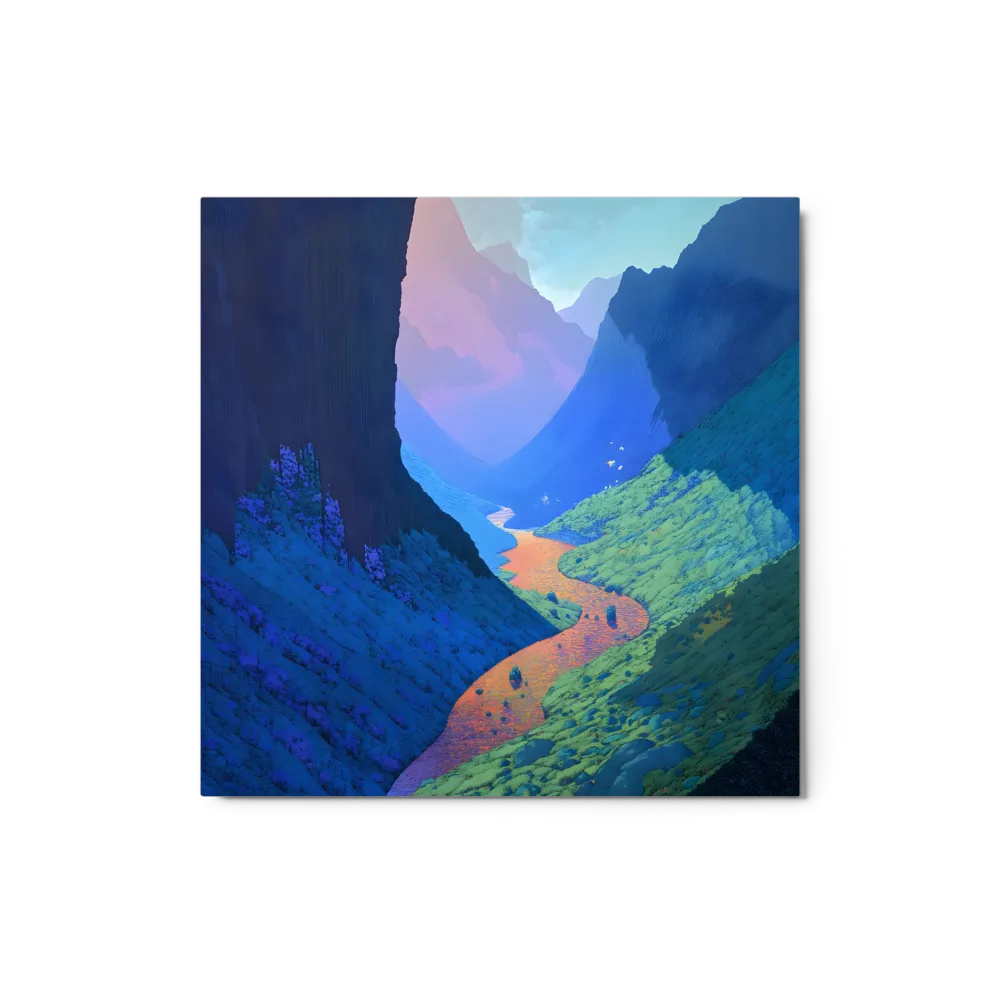 Luminescent River Valley 
 Metal Print | 12″x 12″