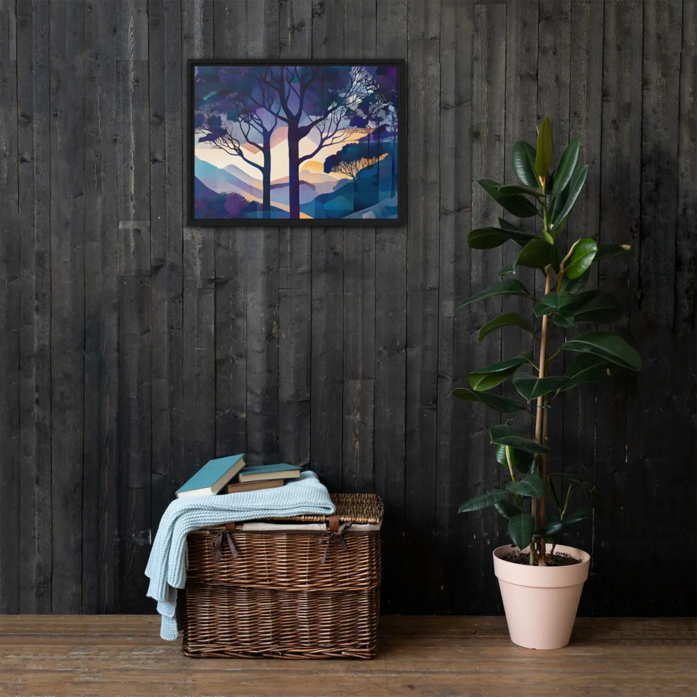 Tranquil Geometry: A Journey Through Color | Canvas with Black Frame | 18″×24″