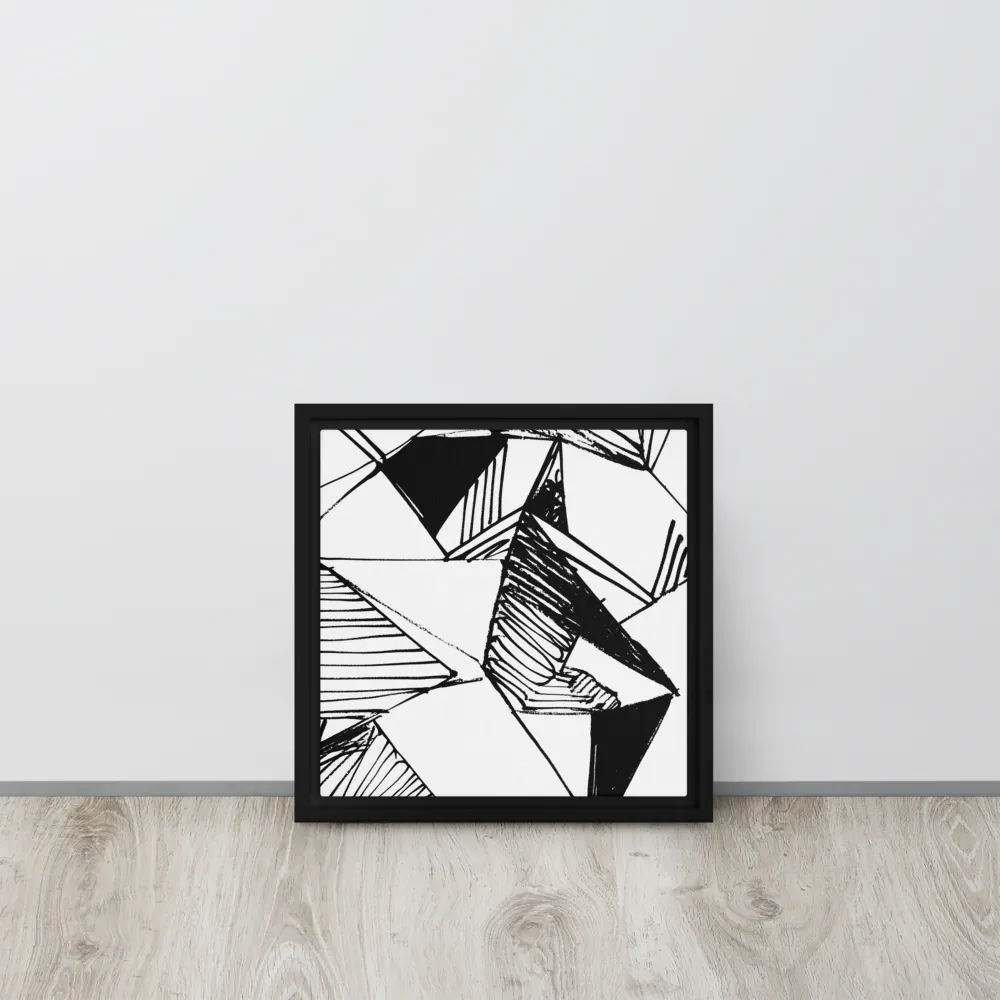 Dynamic Geometry in Ink | Canvas with Black Frame | 12″×12″