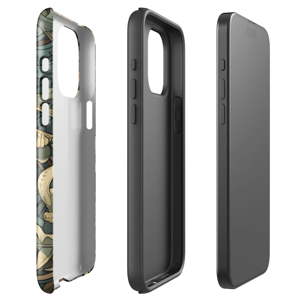 Dynamic Harmony of Sharks and Flora | Phone Case |  15 Pro Max | Tough Case | Glossy
