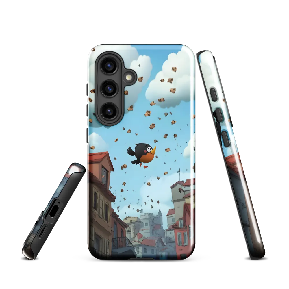 A Whimsical Flight Through Bread and Sky | Phone Case |  S24 | Tough Case | Glossy