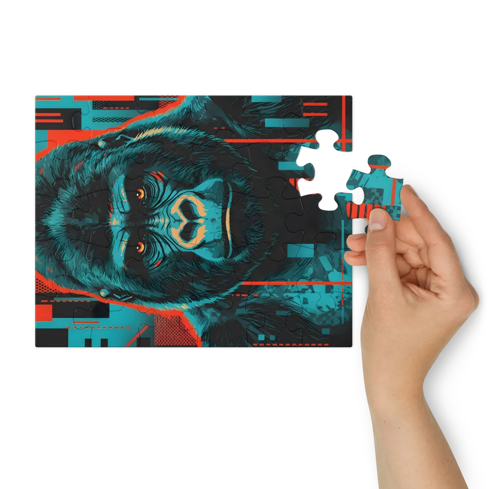 Neon Gorilla 
 Jigsaw Puzzle in Tin Box