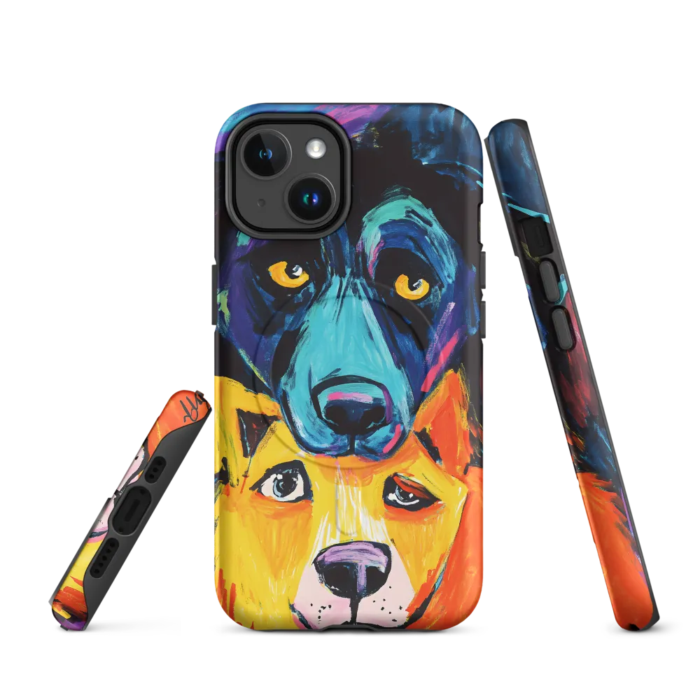Vibrant Companions: An Expression of Canine Spirit | Phone Case |  14 | MagSafe® Tough Case | Matte