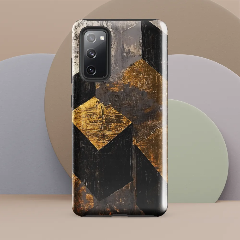 Geometric Harmony in Gold and Black | Phone Case |  S20 FE | Tough Case | Glossy