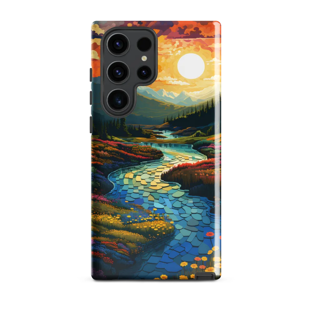 Serenity in Sunset: A Winding River's Embrace | Phone Case |  S23 Ultra | Tough Case | Glossy