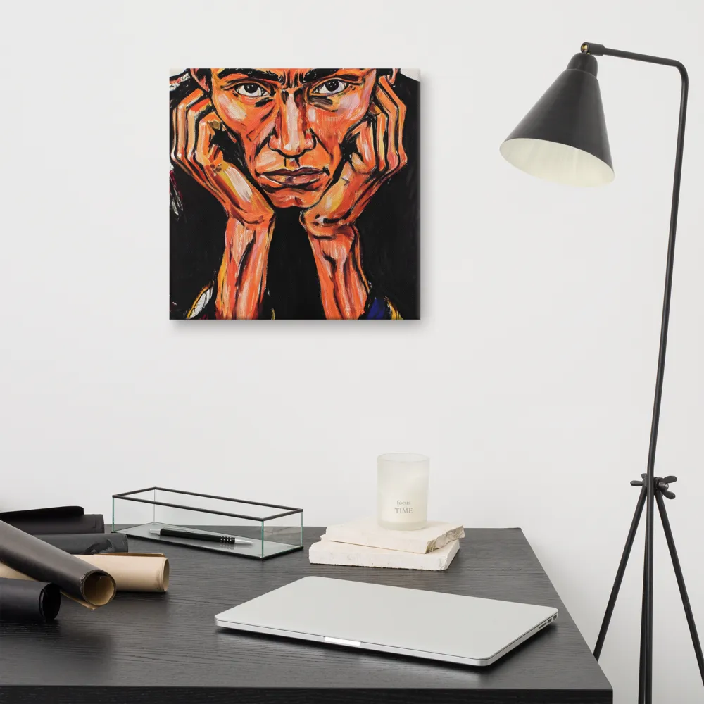 Contemplative Intensity: An Expressionist Portrait