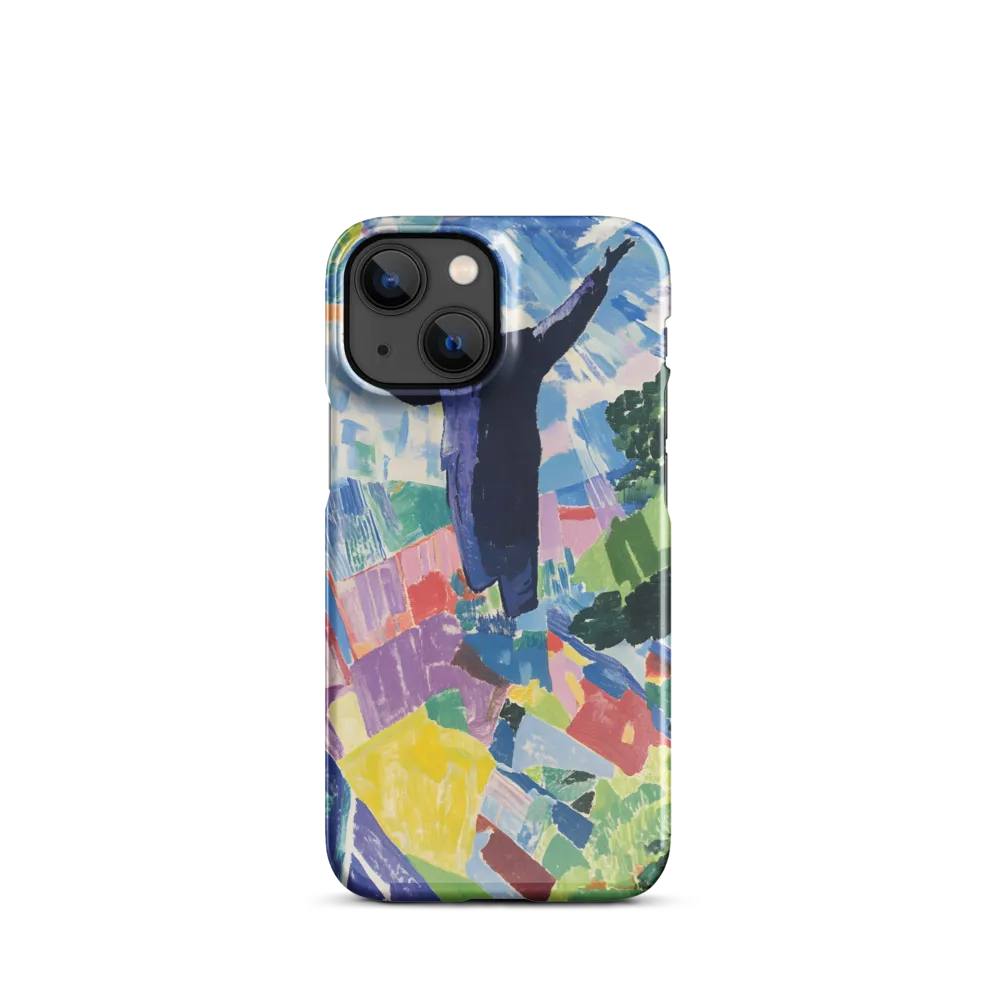 Elysium: A Soaring Figure Amidst Colorful Landscapes | Phone Case |  13 Mini | Snap Case | Glossy