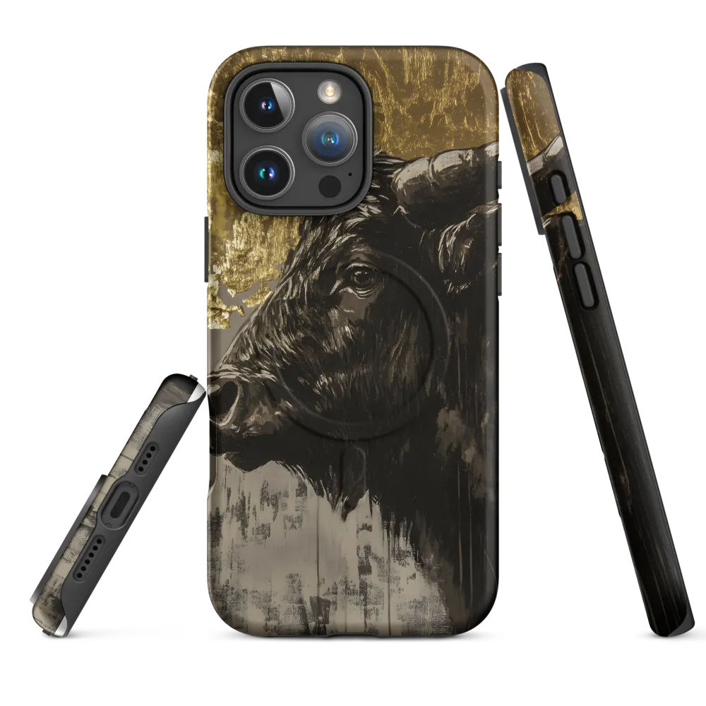 Majestic Bull Against the Golden Horizon | Phone Case |  16 Pro Max | MagSafe® Tough Case | Matte