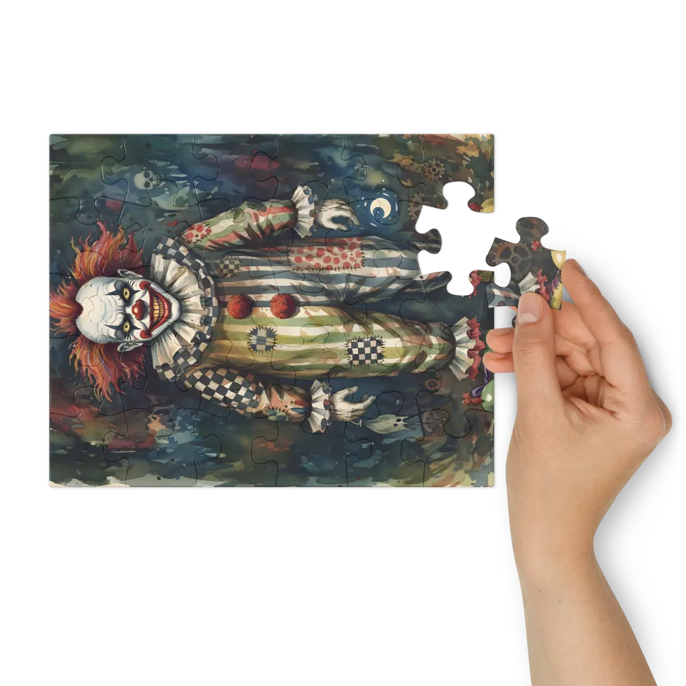 Haunted Circus Clown 
 Jigsaw Puzzle in Tin Box