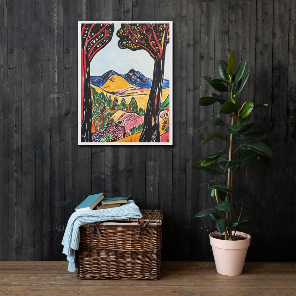 Vibrant Nature's Embrace | Canvas with White Frame | 24″×32″