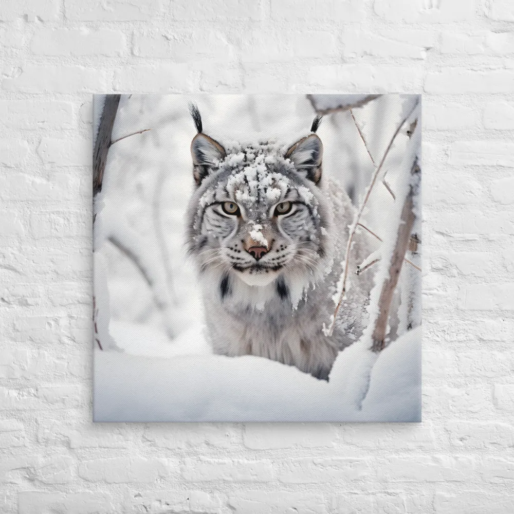 Whispers of Winter: The Lynx in Snow | Canvas | 30″×30″