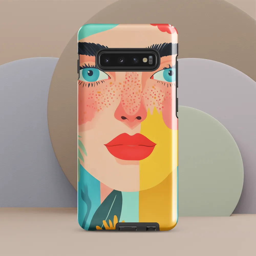 Floral Serenity: A Modern Portrait | Phone Case |  S10 Plus | Tough Case | Glossy