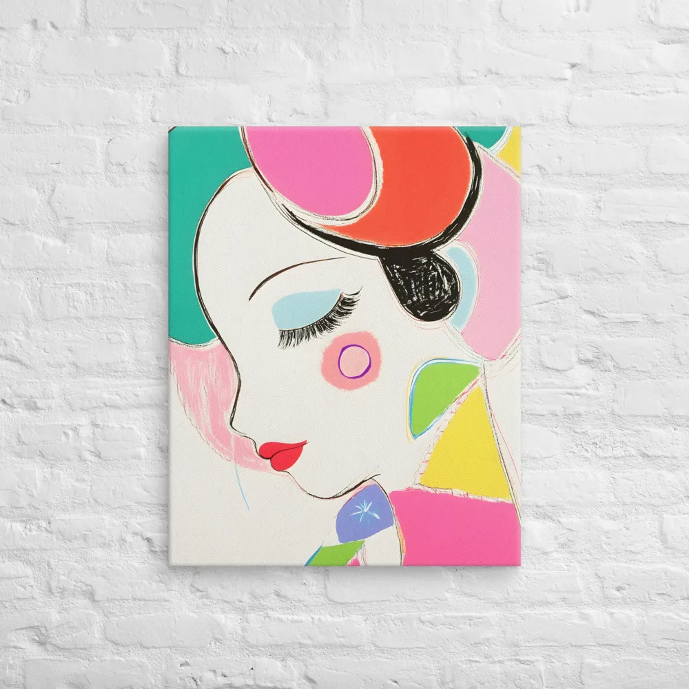 Whimsical Portrait in Colorful Abstraction | Canvas | 24″×30″