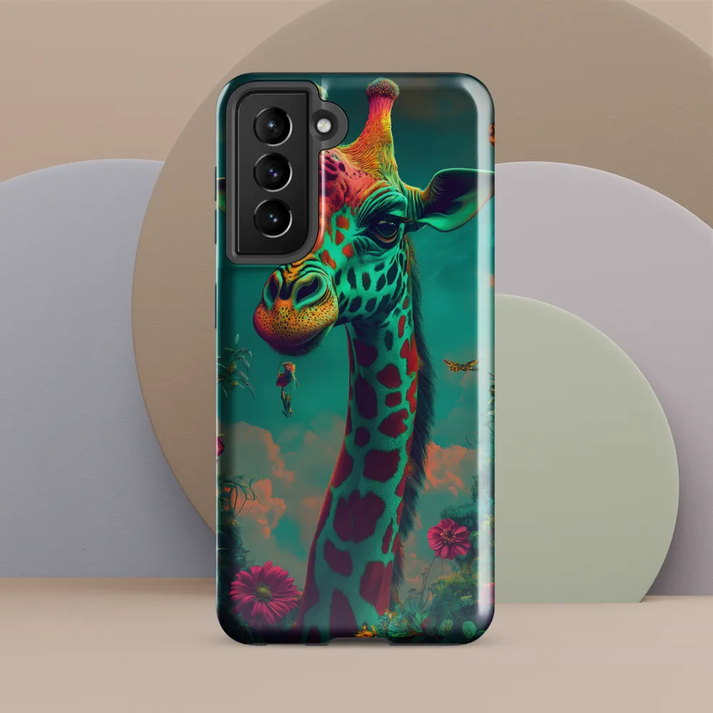 Whimsical Giraffe Among Blossoms