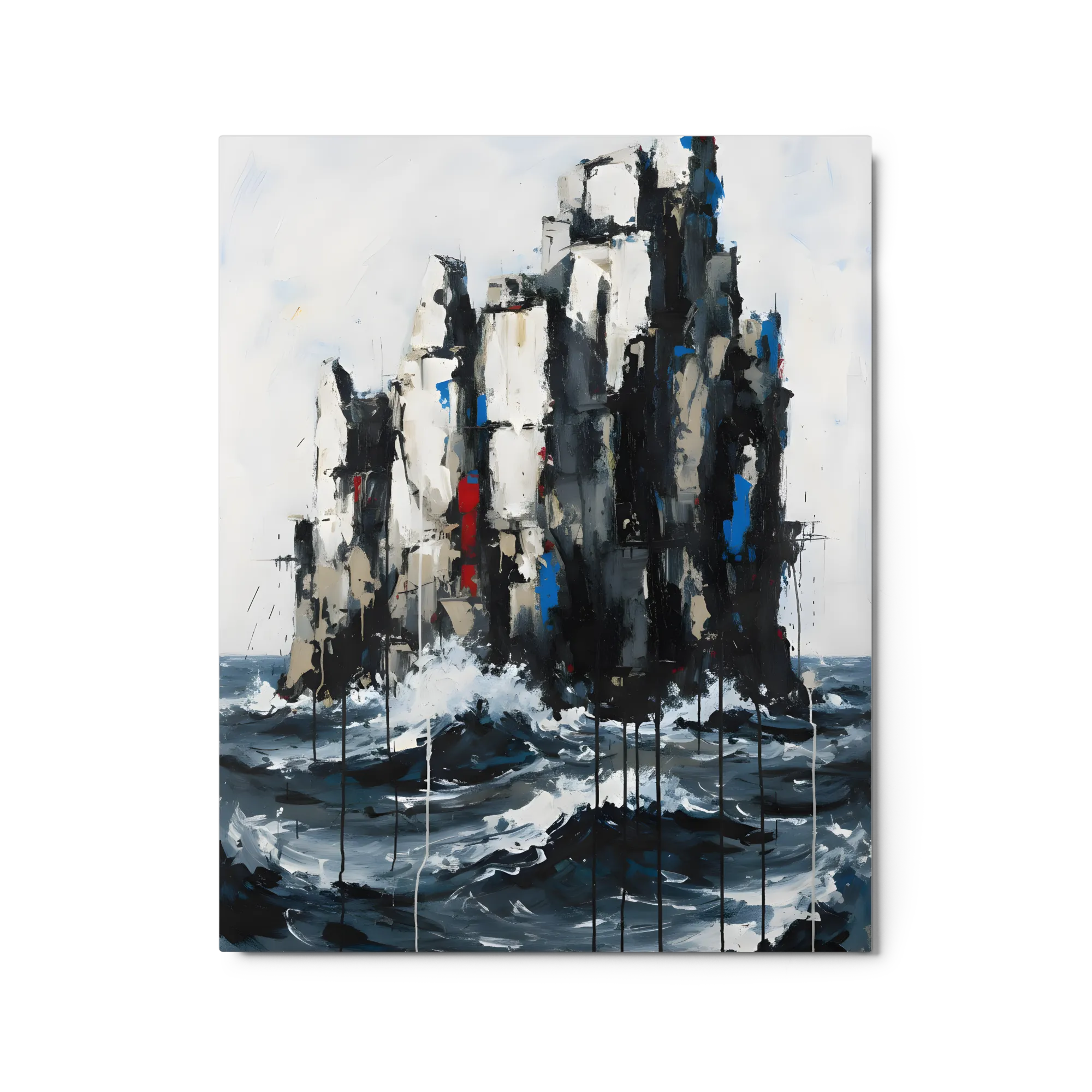 Stormy Sea Stack 
 Metal Print | 16″x 20″