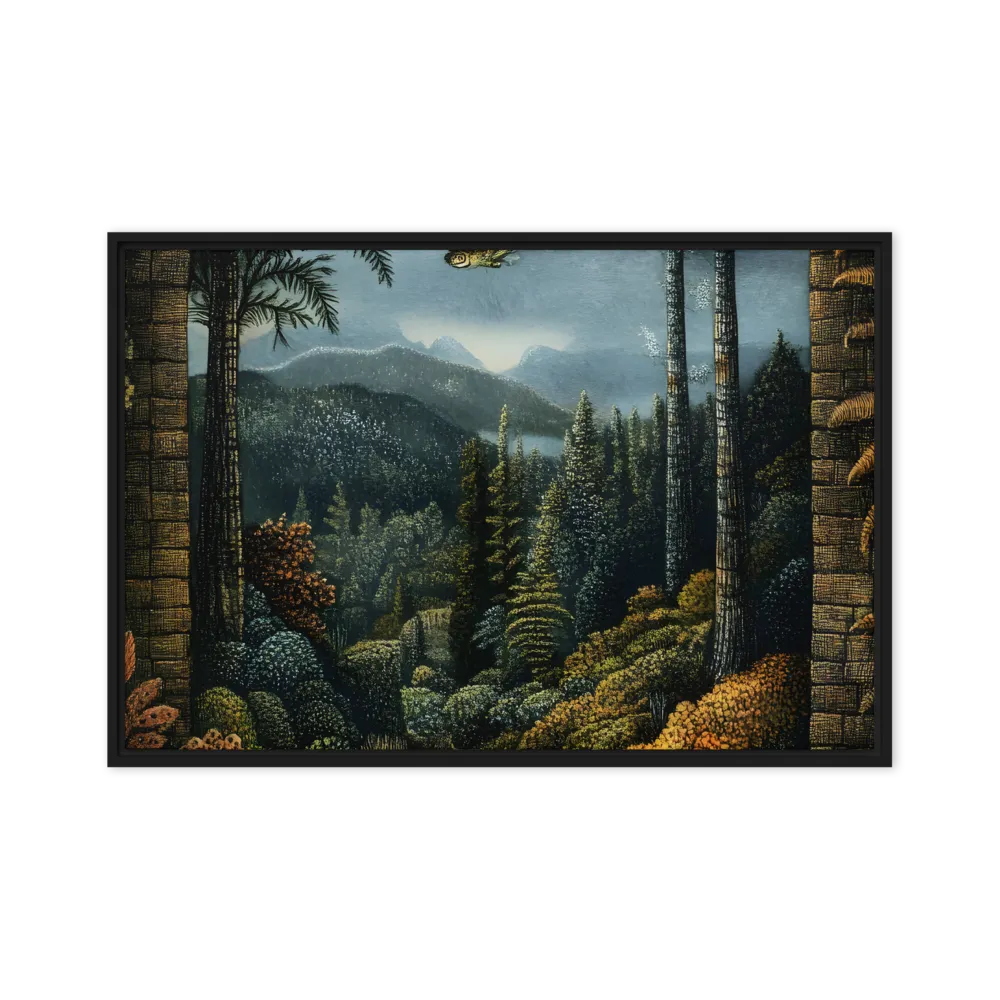 Whispers of the Enchanted Forest | Canvas with Black Frame | 24″×36″