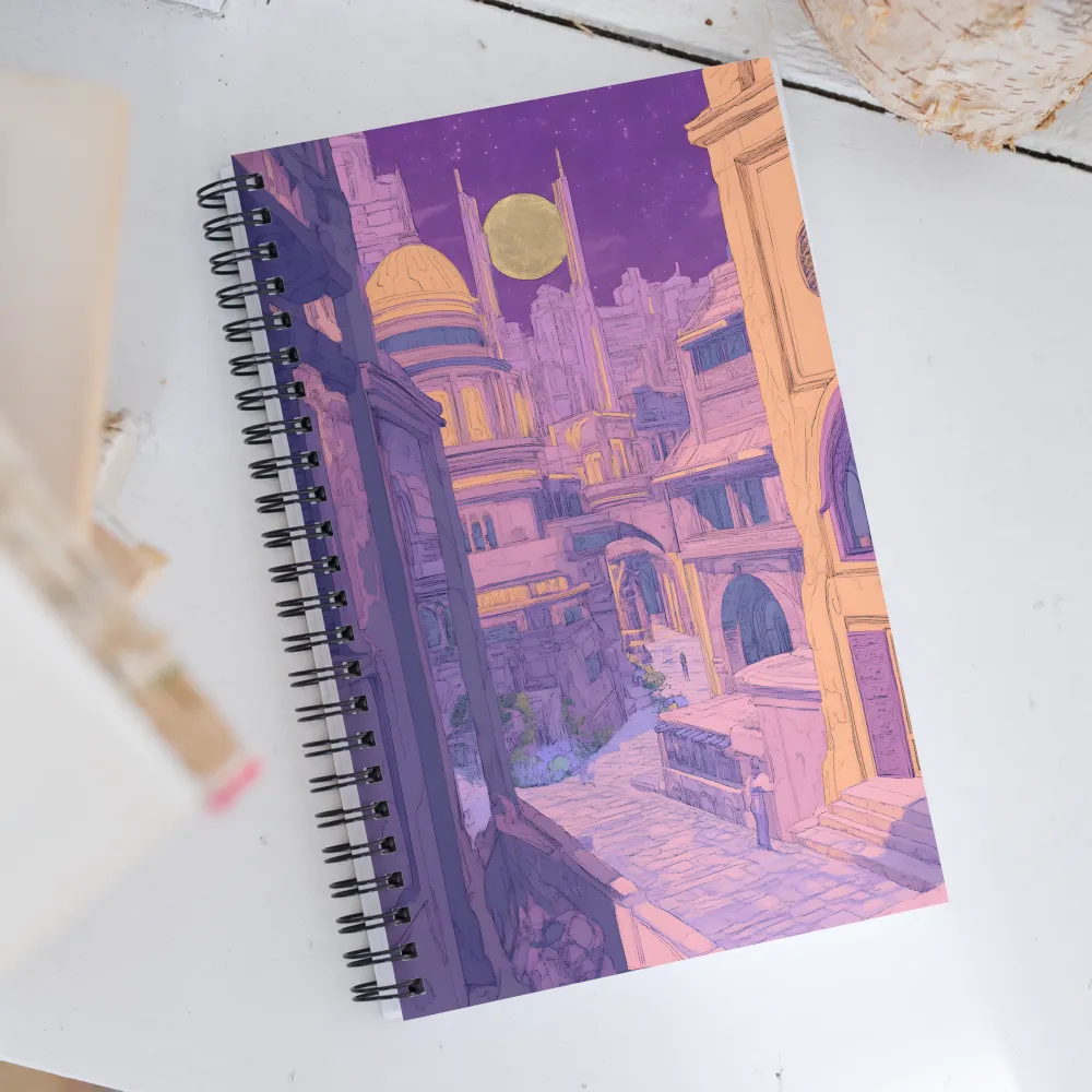 Moonlit Fantasy City | Spiral Notebook