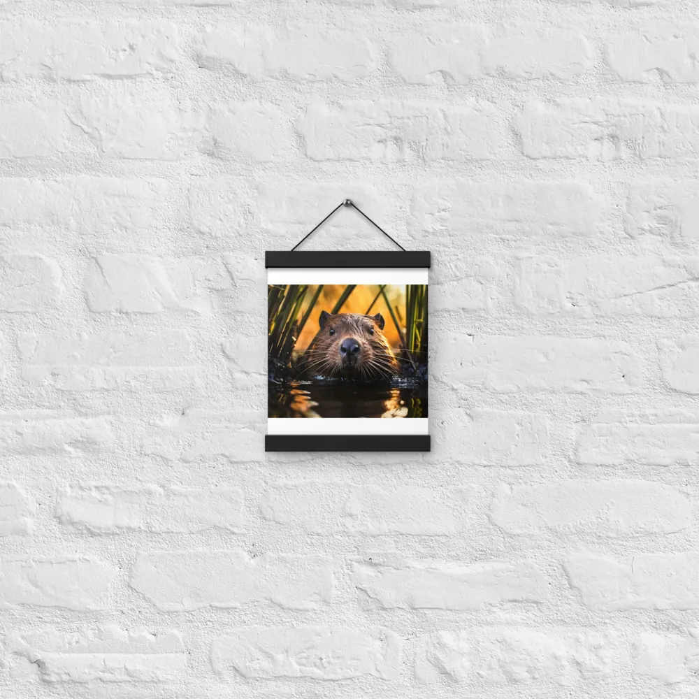 Beaver Serenity: A Natural Portrait | Poster With Black Wood Hanger | 8″×10″