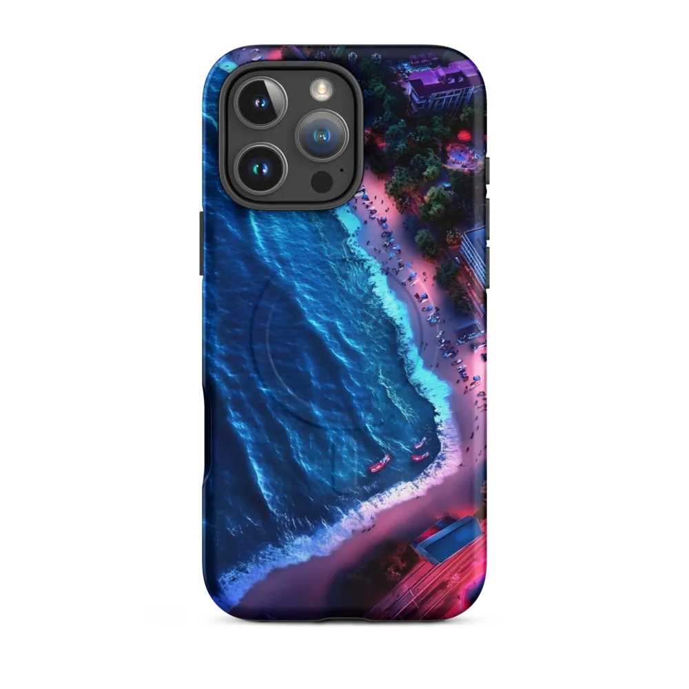 Twilight Reflections: A Serene Beach Aerial | Phone Case |  16 Pro Max | MagSafe® Tough Case | Matte