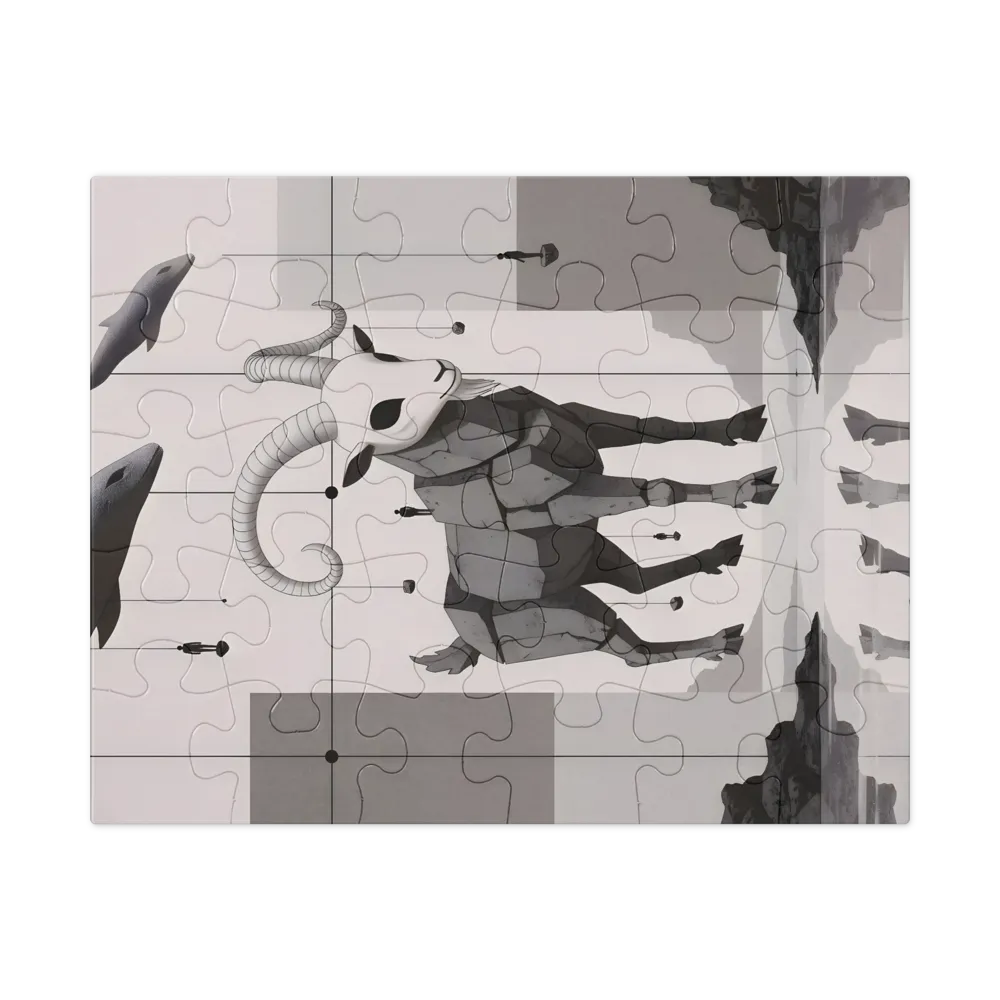 Suspended Ram 
 Jigsaw Puzzle in Tin Box