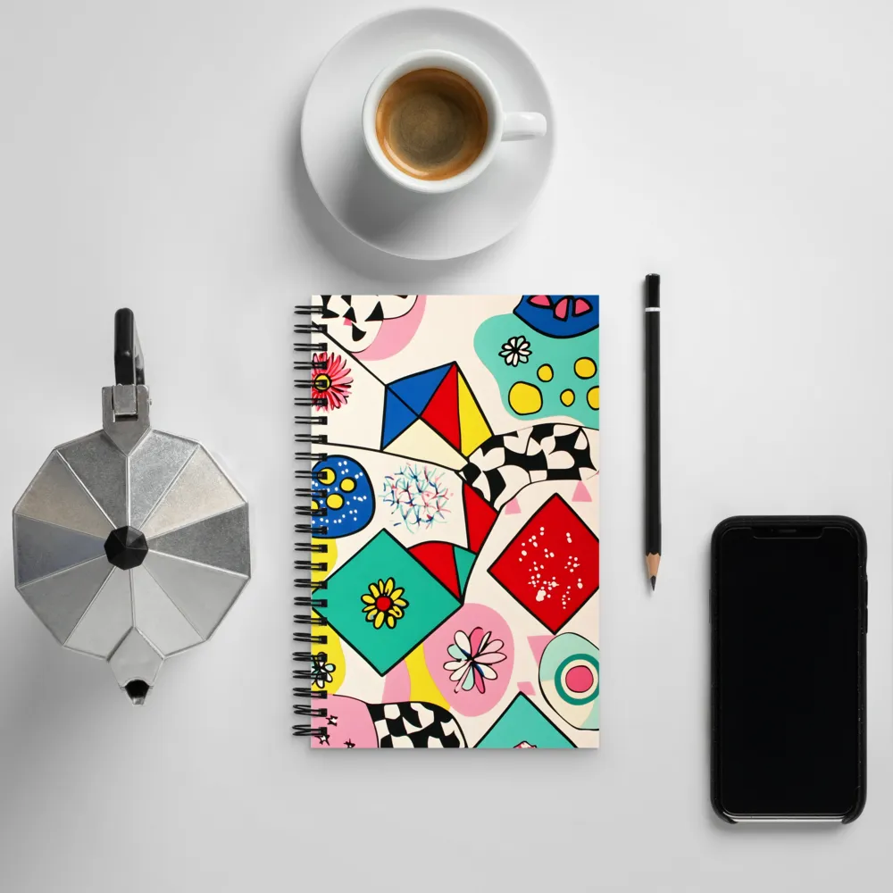 Joyful Geometry: A Playful Dance of Shapes and Colors | Spiral Notebook