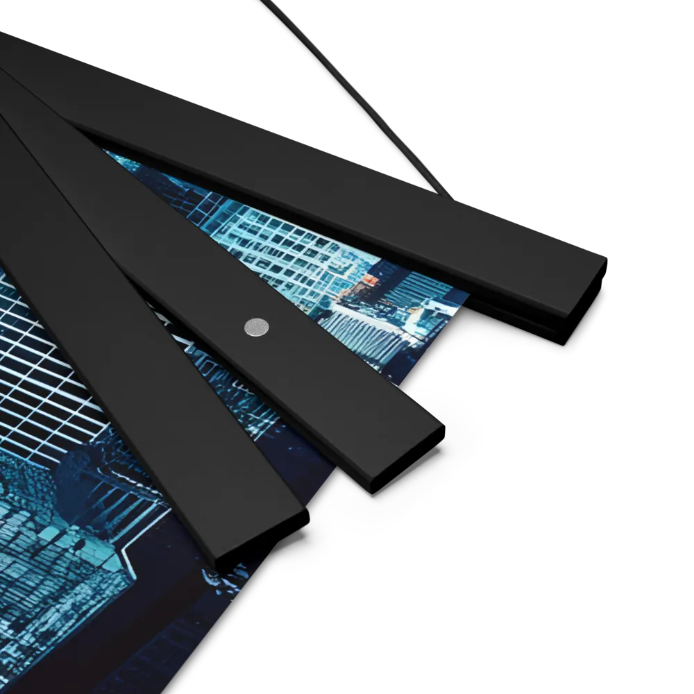 Dynamic Urban Symphony | Poster With Black Wood Hanger | 18″×18″