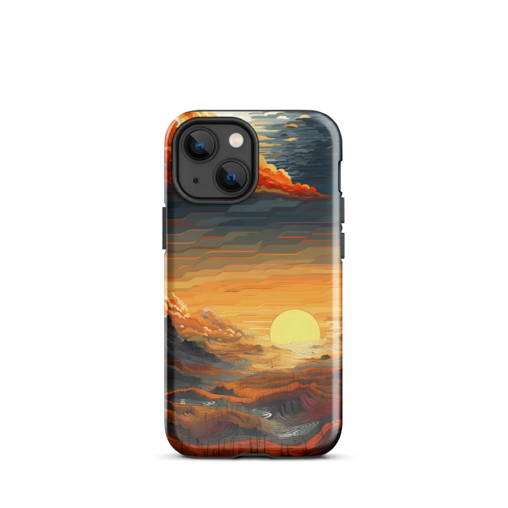Ethereal Sunset: A Serene Landscape in Flowing Forms
