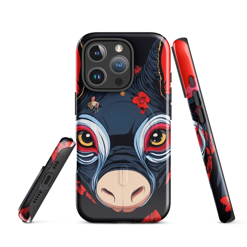Mystical Bull with Floral Motifs