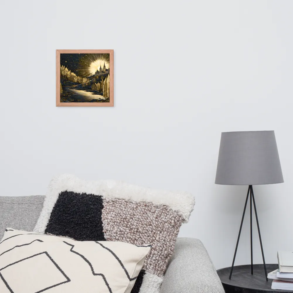 Gilded Castle at Dawn 
 Poster with Red oak Frame | 10″x 10″