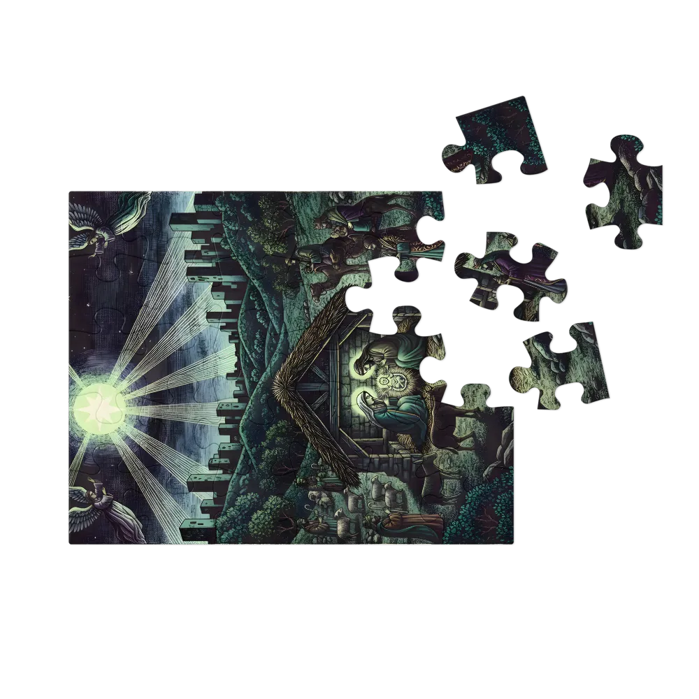 Star Over the Manger 
 Jigsaw Puzzle in Tin Box