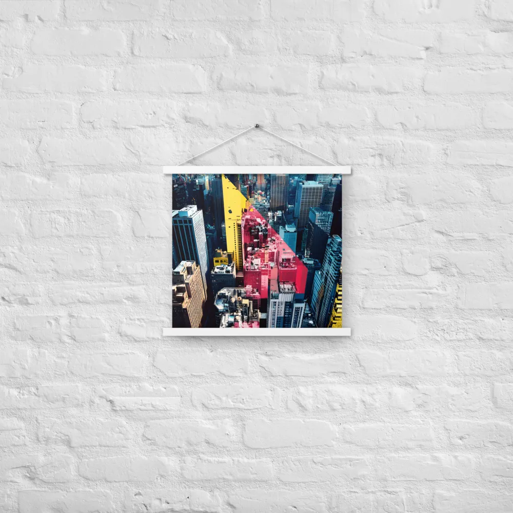 Dynamic Urban Symphony | Poster With White Wood Hanger | 18″×18″