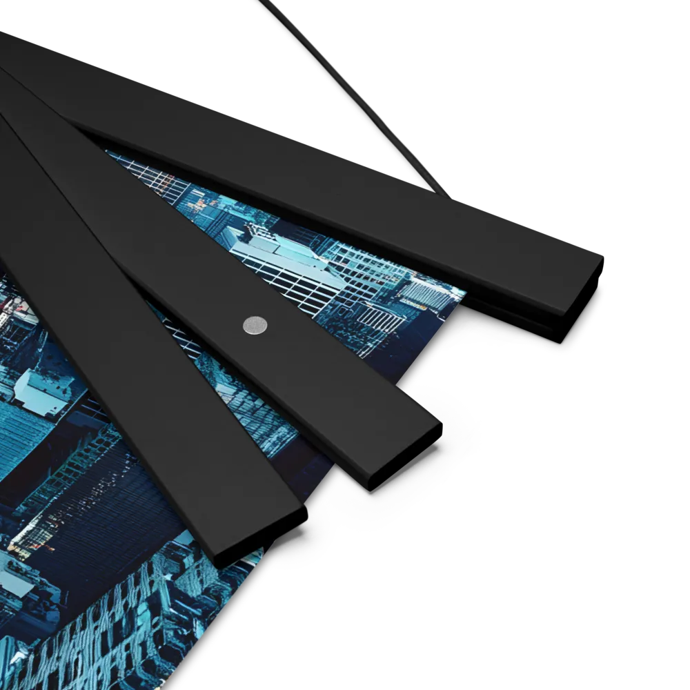Dynamic Urban Symphony | Poster With Black Wood Hanger | 10″×10″