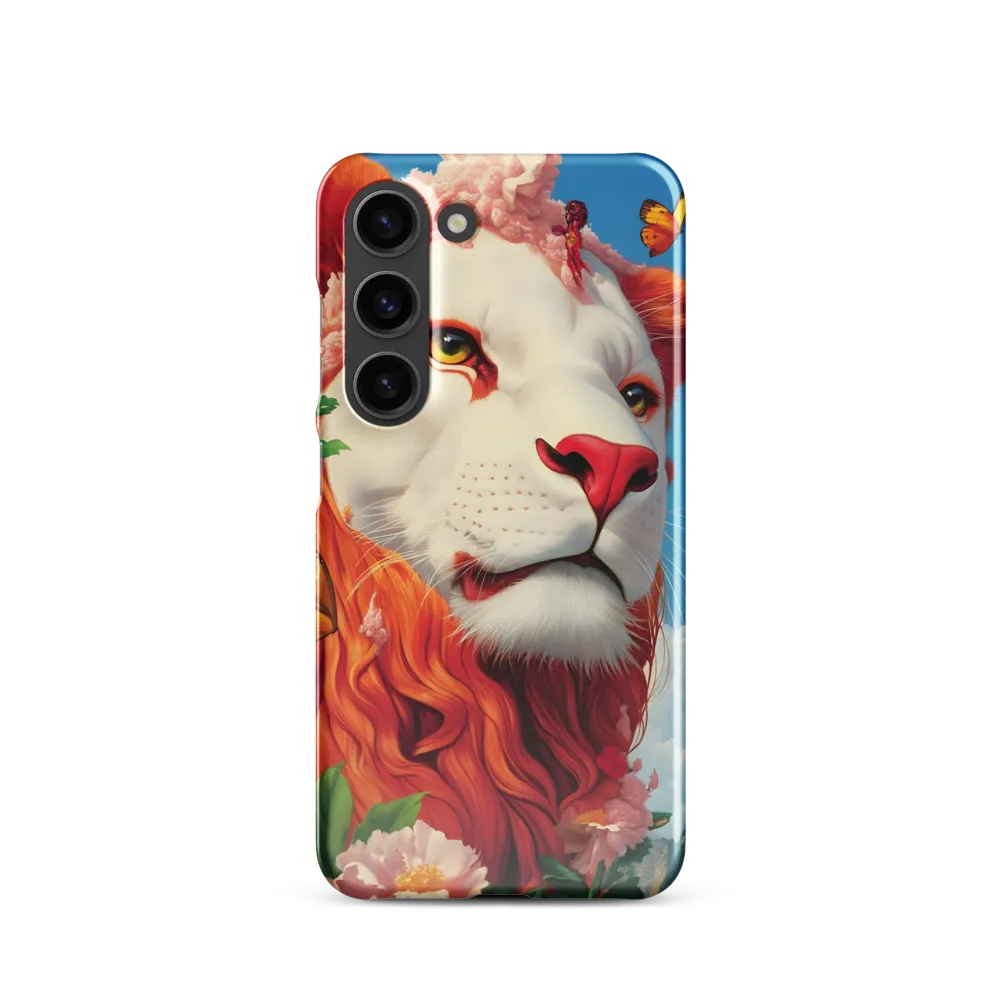 Majestic Lion Amidst Floral Splendor
