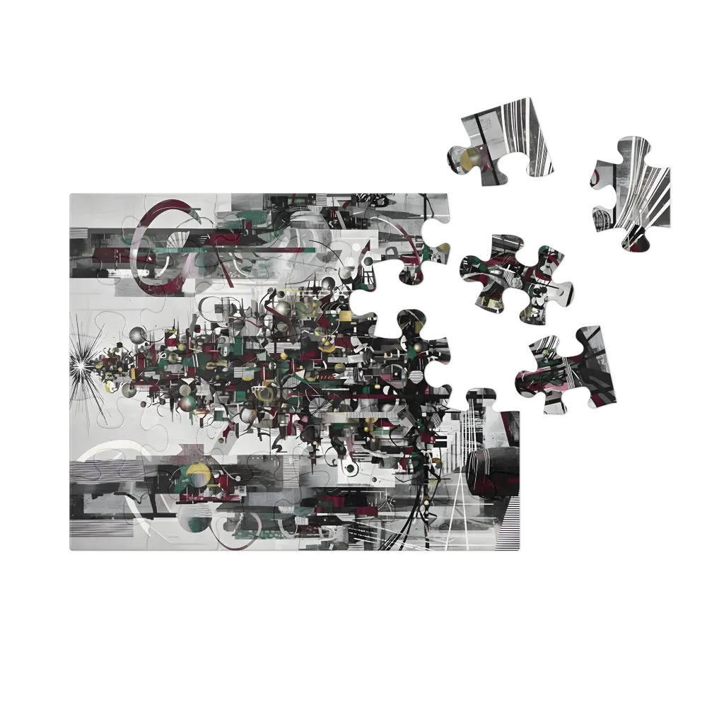 Abstract Christmas Tree 
 Jigsaw Puzzle in Tin Box